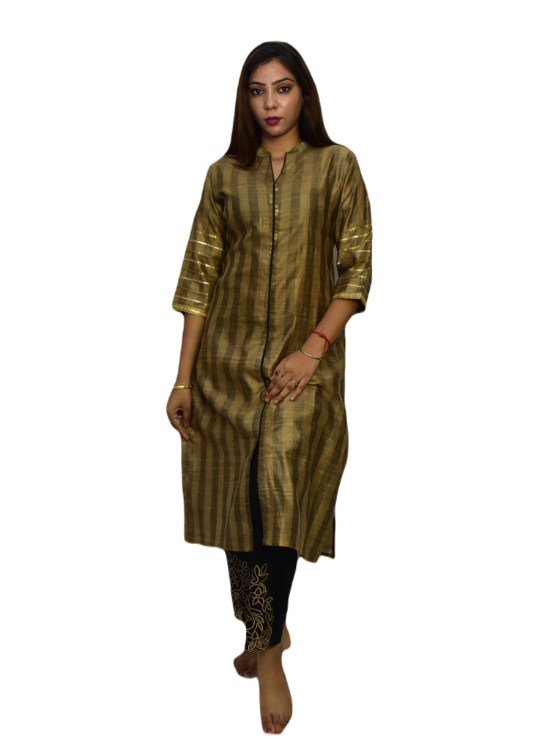 Regular 4 Color Available Banarasi Silk Woven Designed Stitched Kurti at Rs  329 in Surat